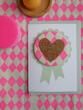 Load image into Gallery viewer, Heart Badge with Greeting Card
